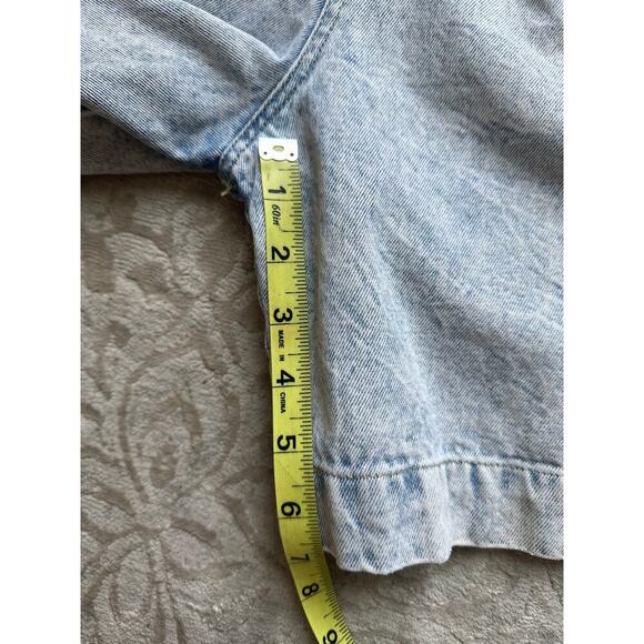 Vintage 90s Women's Jean Denim Shorts 8 Medium Acid Wash High Rise Pleated - Picture 8 of 9